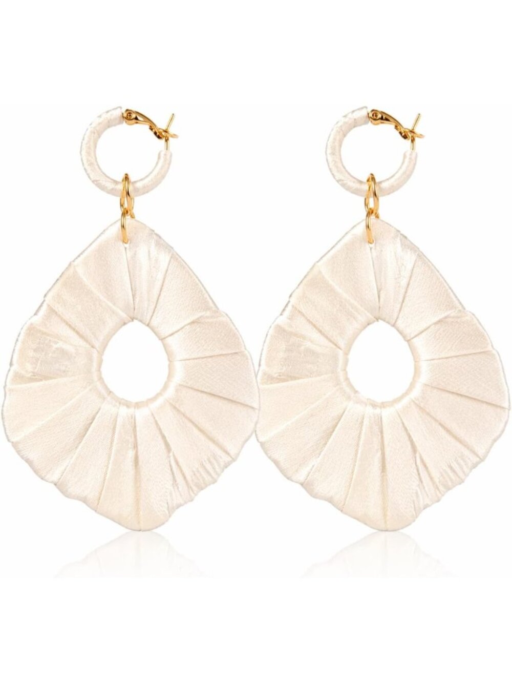 Boho Silk-Wrapped Statement Dangle Earrings for Women | Chic Resort Style